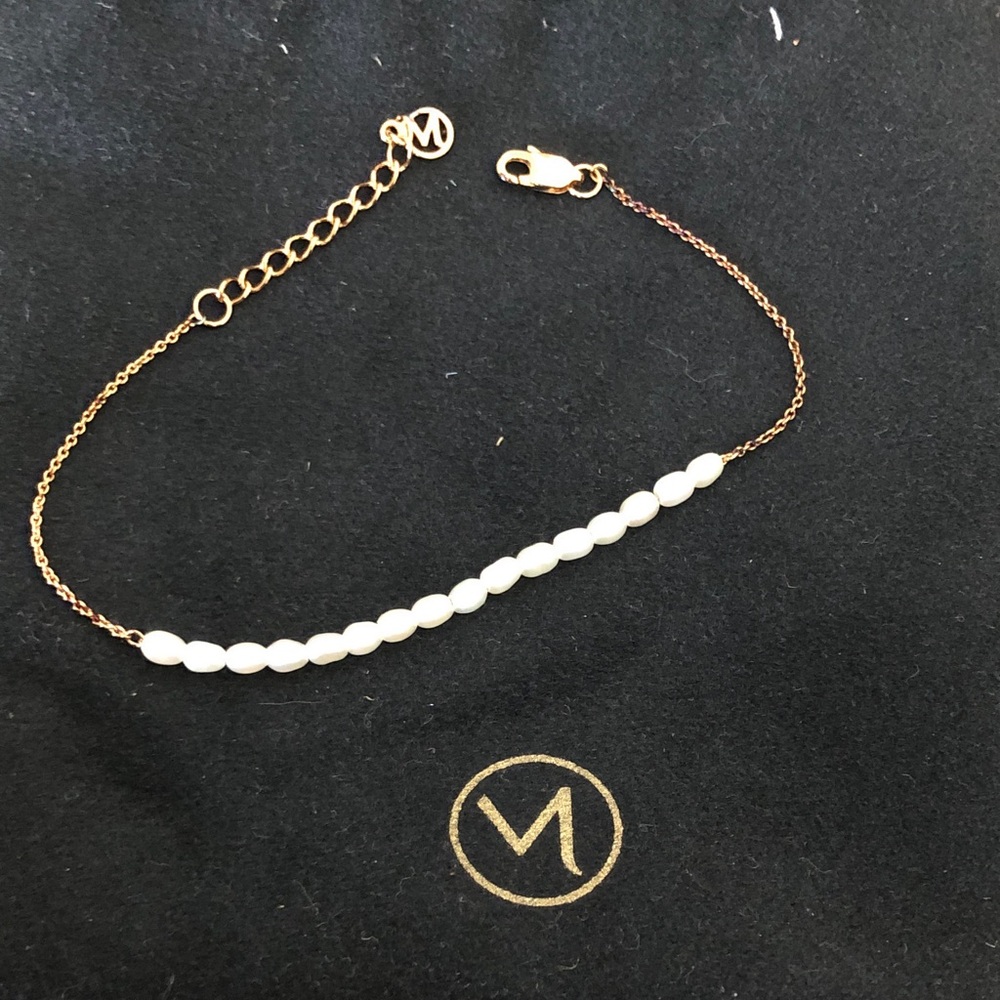 Mejuri Gold Vermeil and pearls chain bracelet
